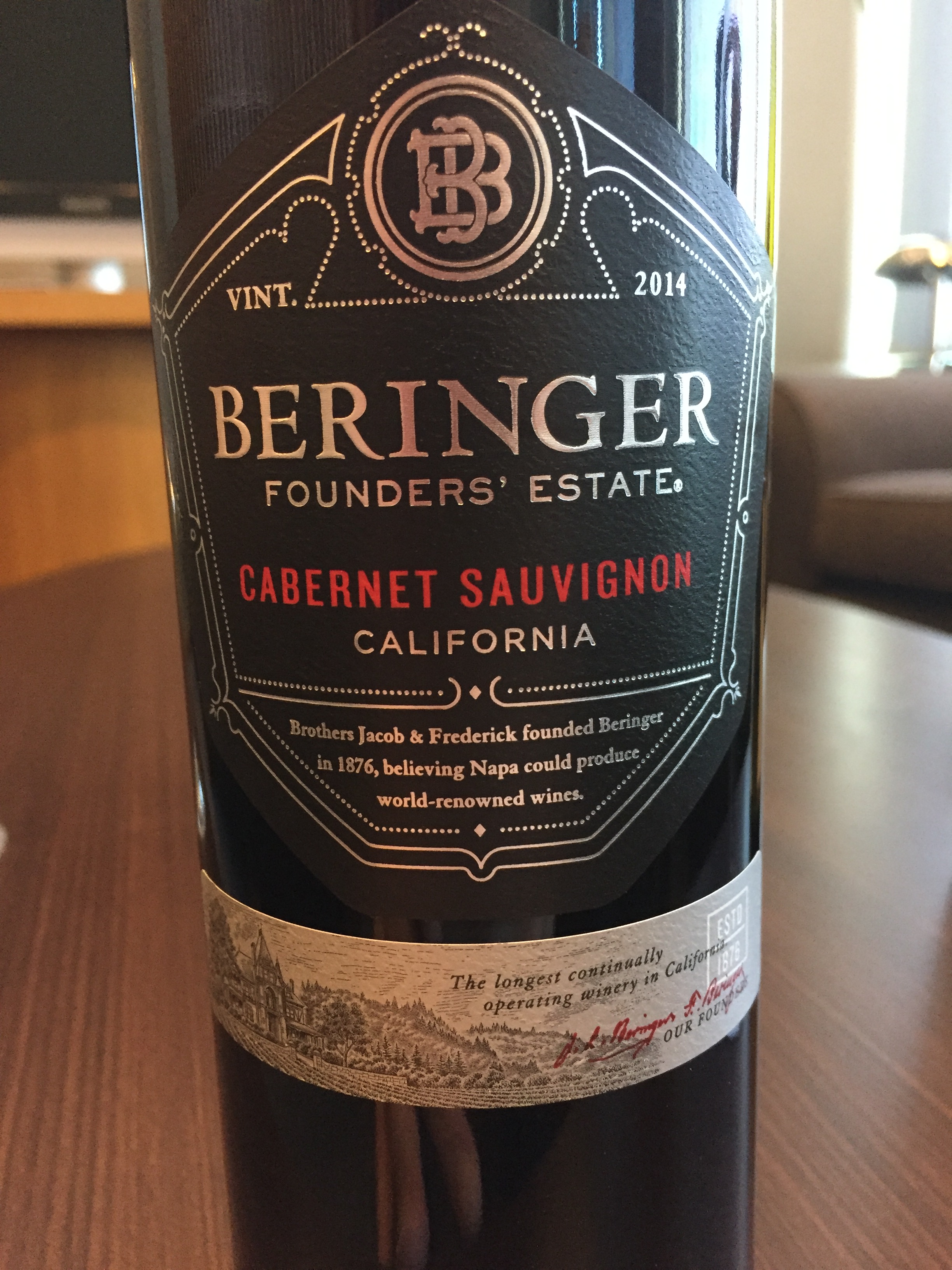 beringer founders estate cabernet sauvignon 2014 review