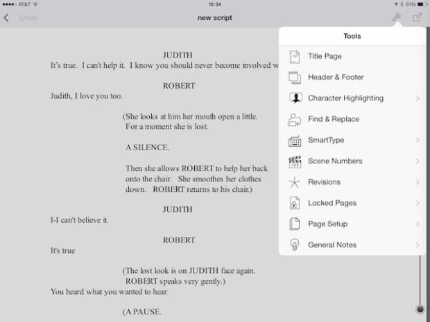 final draft writer ipad review