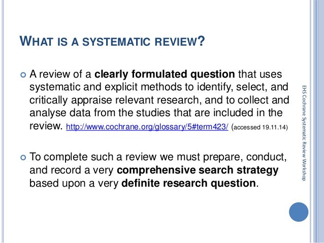 how to do a systematic review cochrane