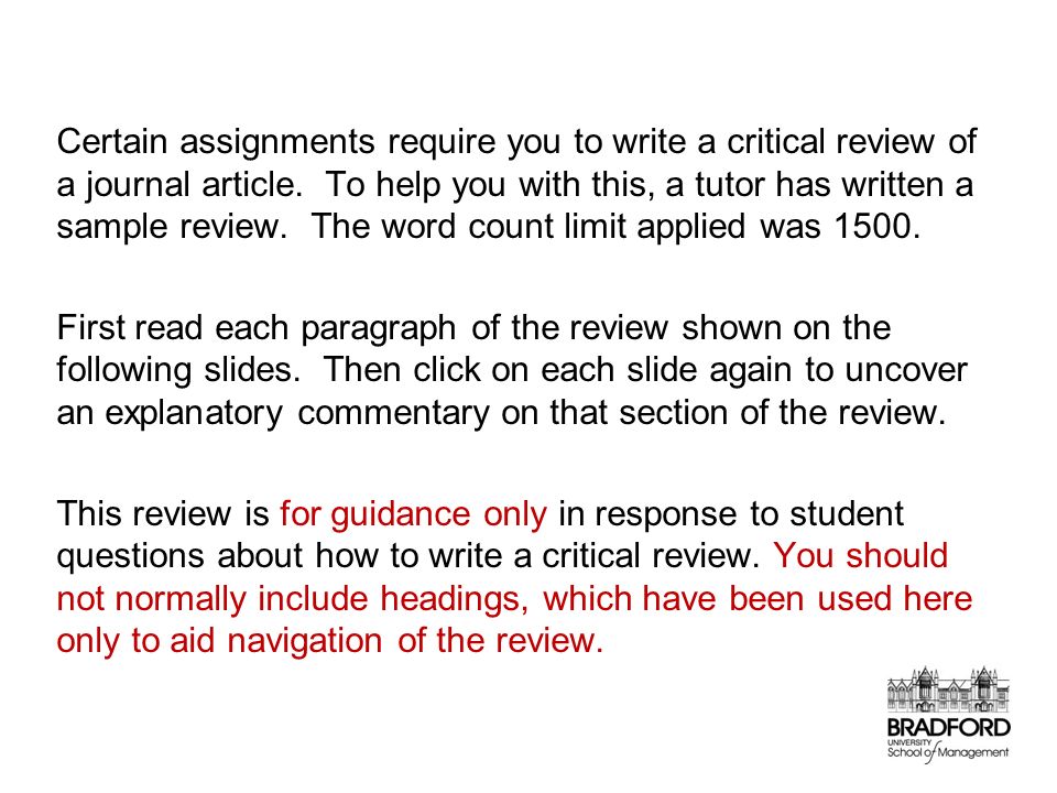 critical review of journal article sample