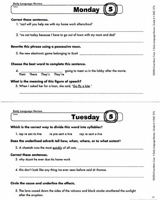 daily language review grade 2 pdf