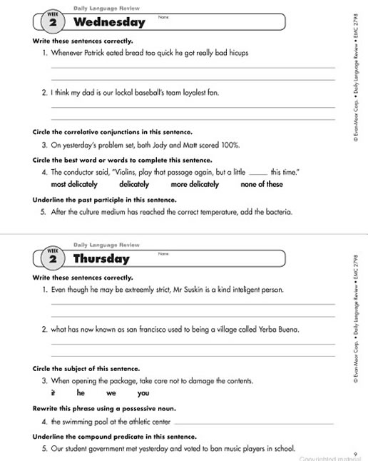 daily language review grade 2 pdf