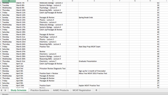 princeton review mcat course schedule